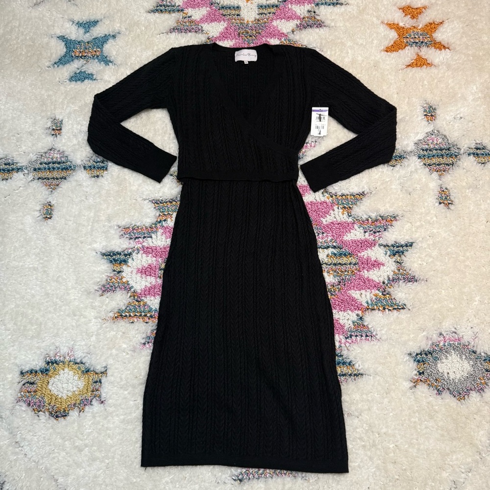 Charles Henry Black Long Sleeve Dress - Picture 2 of 7